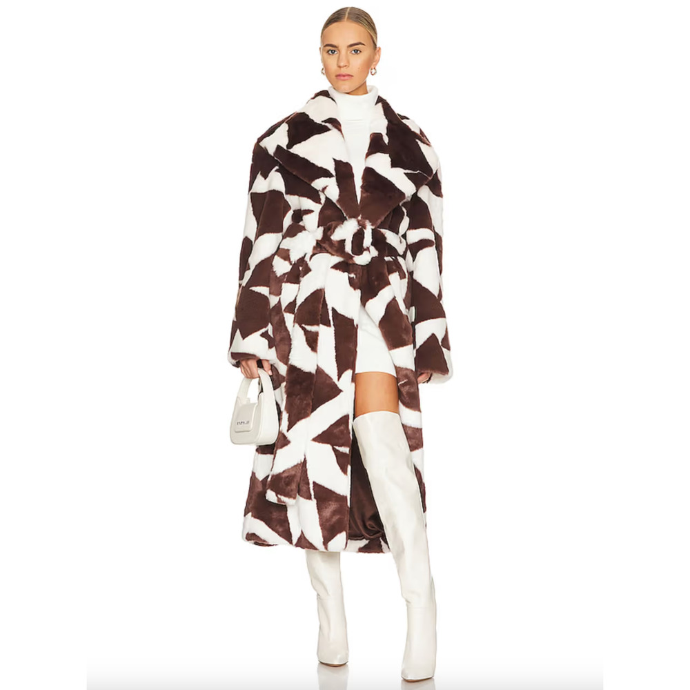 Ronny Kobo Ilia Two-tone Faux Fur Coat